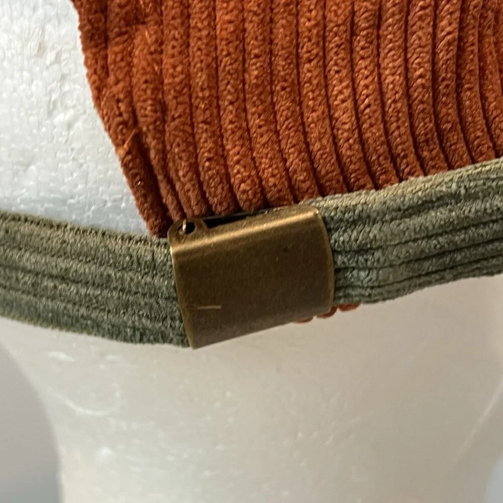 Natural Life Hat Brown Corduroy Floral Embroidered Adjustable One Size NWT - Picture 6 of 9